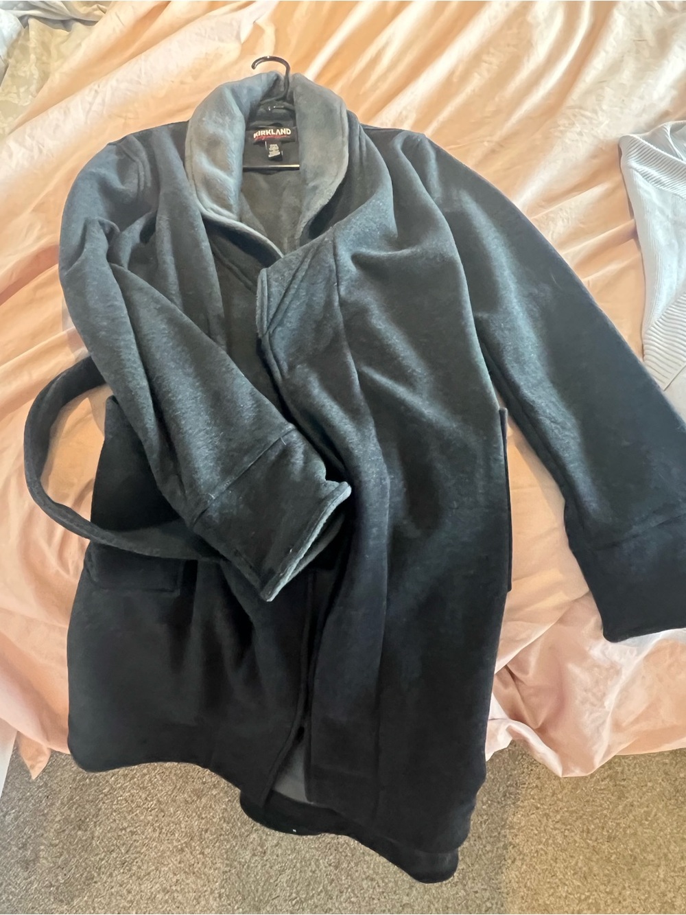 Kirkland Signature Black Shawl-Collar robe with Belt